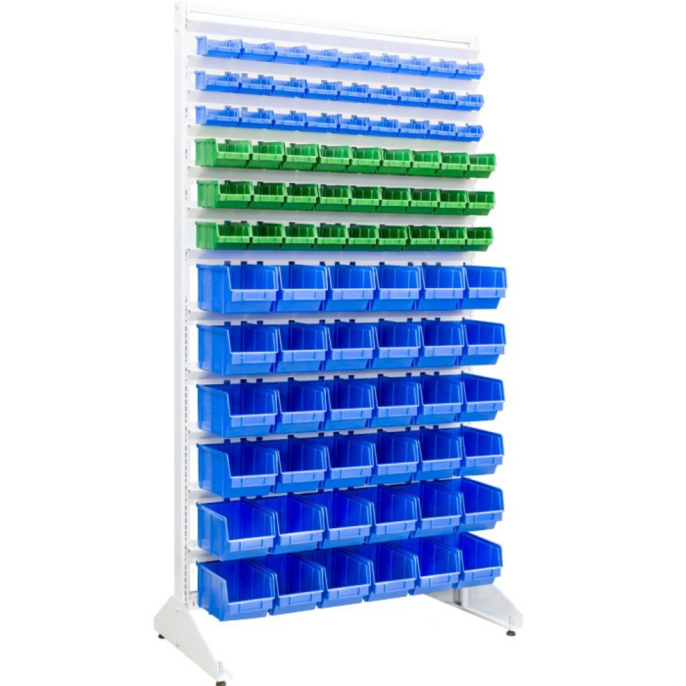 One-sided box stand with 90 boxes, 1800 mm